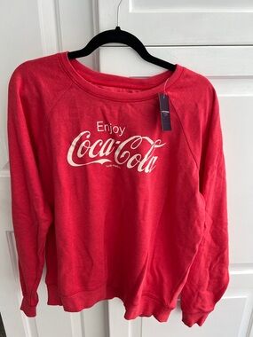 Lucky Brand Coca-Cola Red Sweatshirt with White Logo